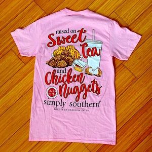 Simply Southern Tee. Size Small - nuggets, sweet tee, pink
